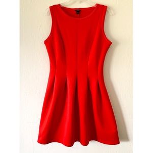 Ann Taylor Red Pleated Dress